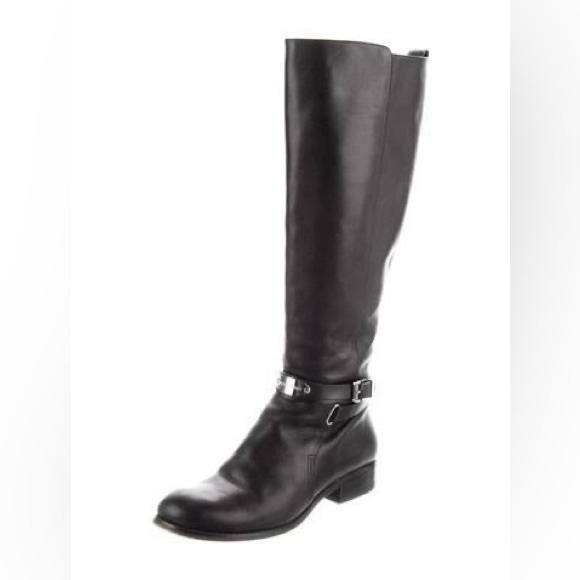 Michael Kors Black Leather Riding Boot - Picture 5 of 6